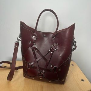 Zana bayne Dark plum burgundy, pentagram handbag